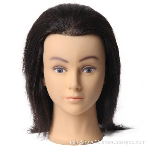 Wholesale price unprocessed human hair male training head for beauty Hair salon